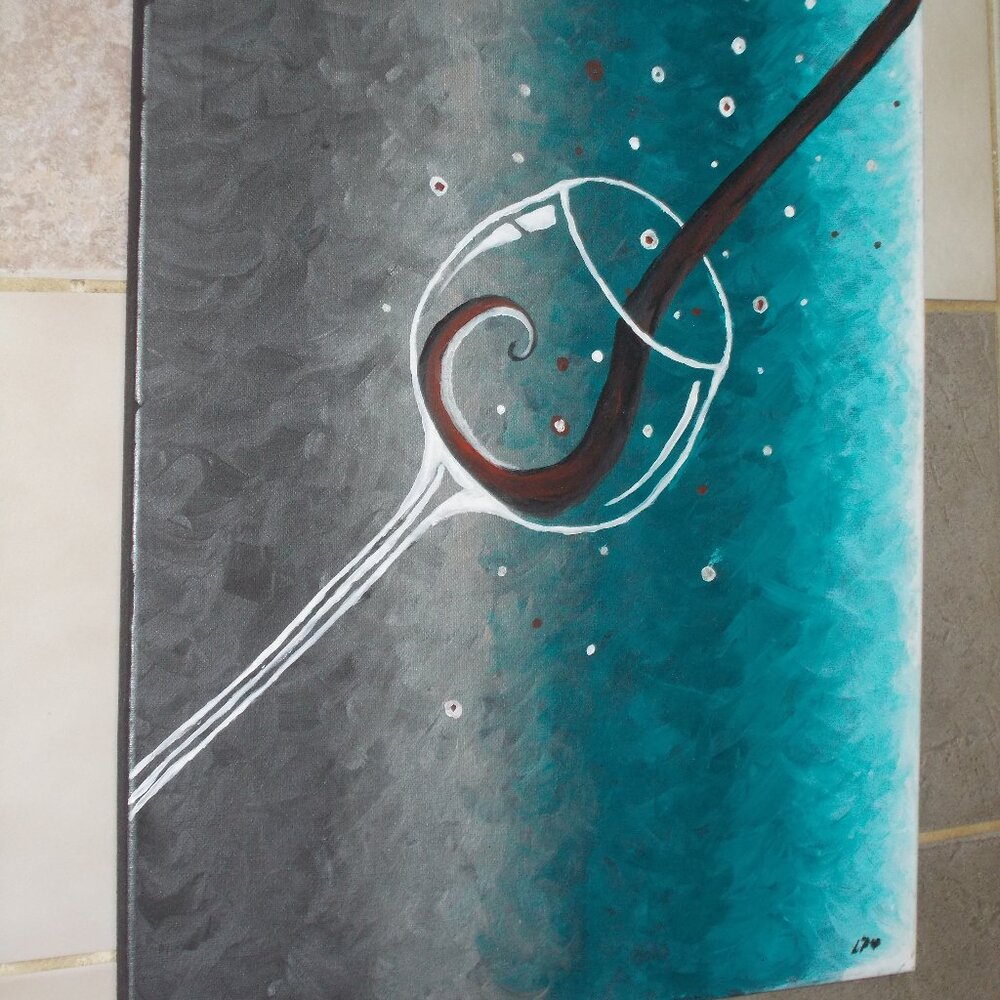 New, "Five O'Clock Somewhere" 18"x24" acrylic painting